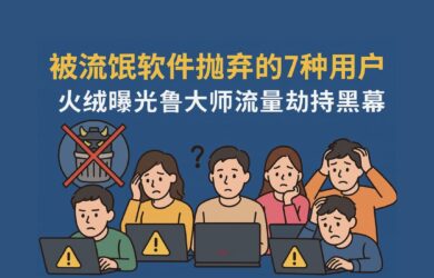被流氓軟件拋棄的 7 種用戶，最后一種你絕對想不到！火絨曝光魯大師流量劫持黑幕 9